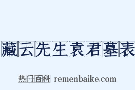 藏云先生袁君墓表是什么意思的图片